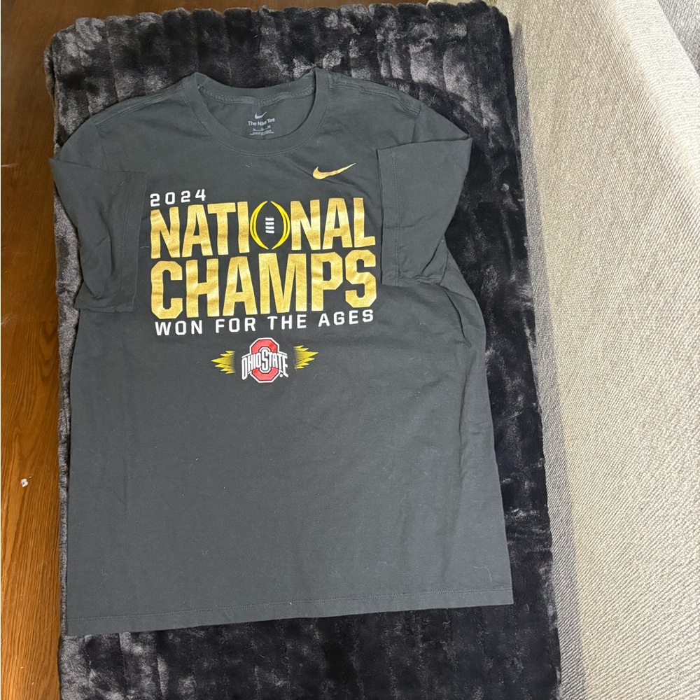 Ohio State Nike Black and Gold National Champs 2024 Tee XXL